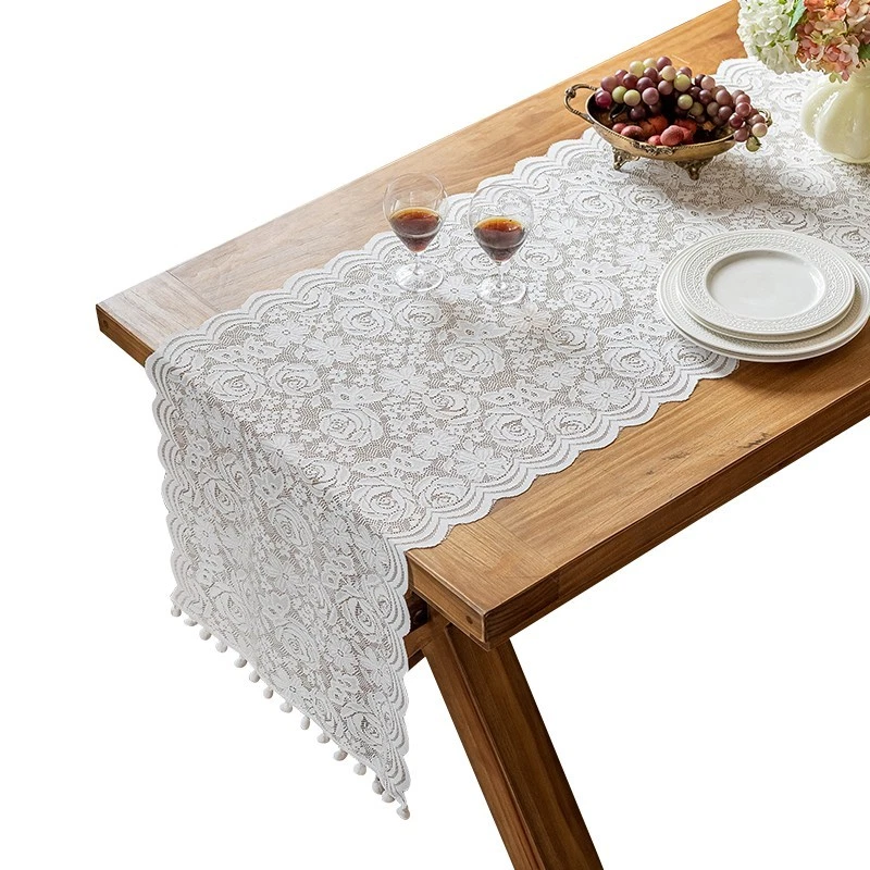 Table Runner Lace Flower Floral Rustic Country Romantic Dining Wedding Decor - Image 4 of 4