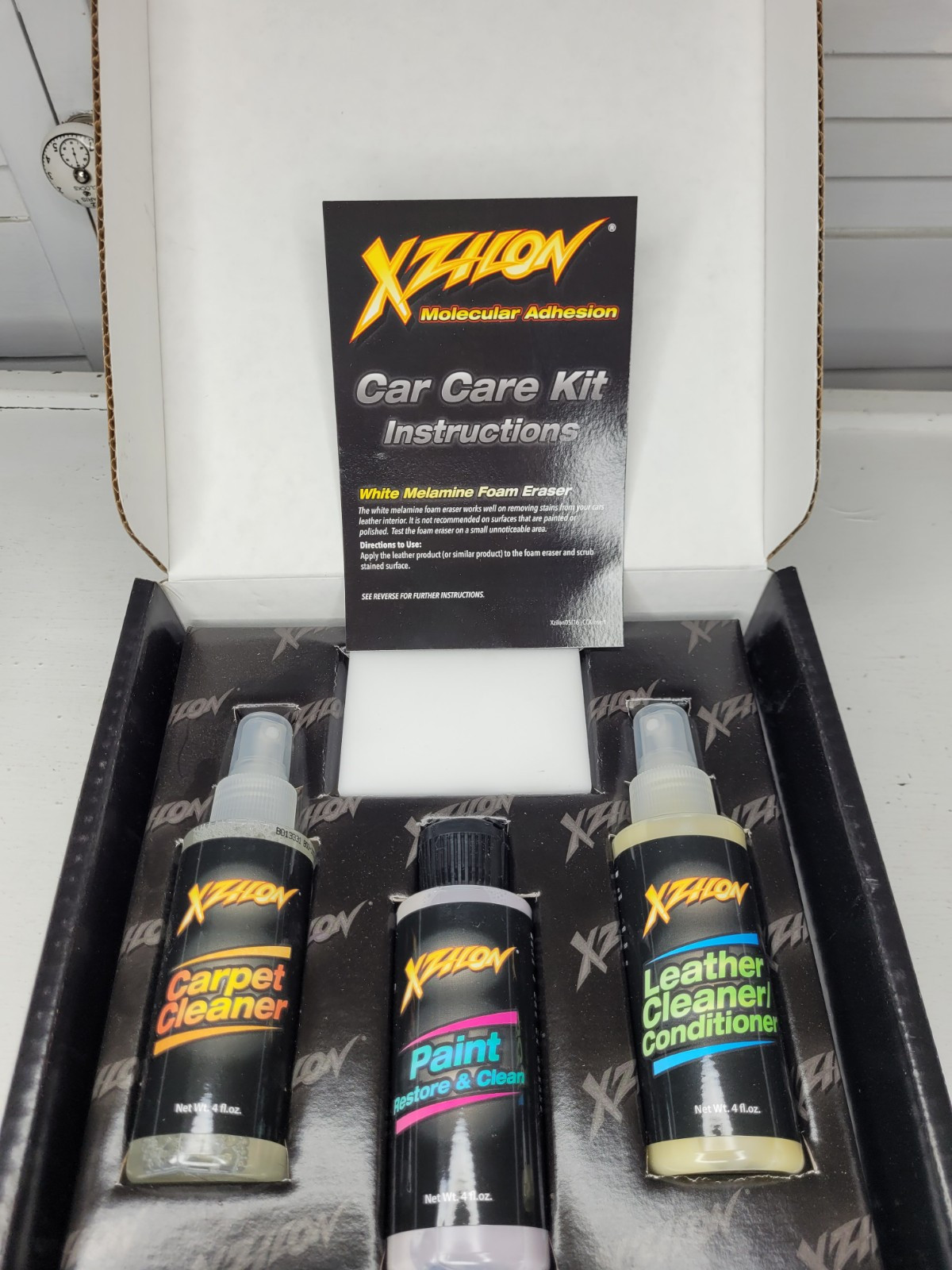 Xzilon Car Care Kit●Carpet & Leather Cleaner, Paint Restore & Clean, Foam Eraser