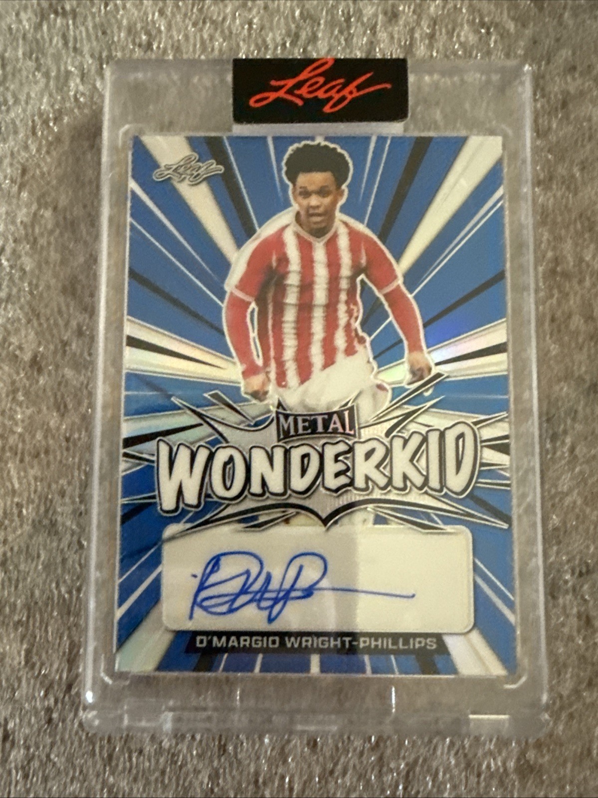 2022 Leaf Metal D'Margio Wright-Phillips Wonderkid Auto Prismatic Blue /25 view 5