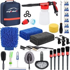 33Pcs Car Wash Detailing Kit Cleaning Kits with Foam Gun Sprayer Brush Large