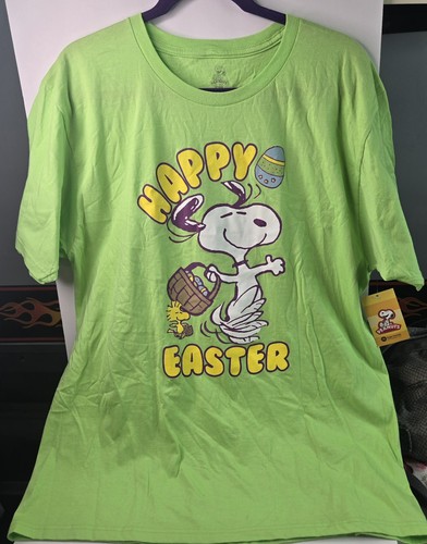 Peanuts Happy Easter Snoopy & Woodstock Short Sleeve Graphic T-Shirt Sz XL - Picture 1 of 8