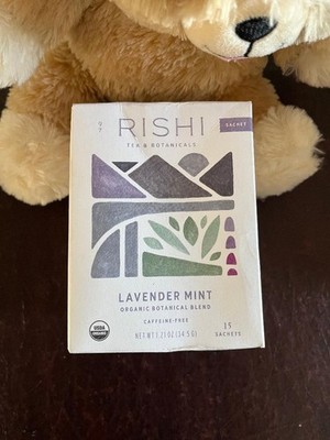 Rishi Organic Lavender Mint Tea 15 Count Herbal Sachets Refreshing Blend EX07/27