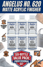 Angelus No. 620 Matte Acrylic Finisher Leather Paint Sealant 4 oz Set of 6