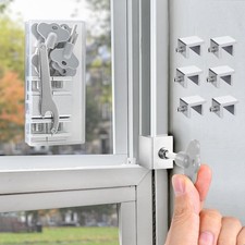  6 Sets Sliding Window Lock with Key Aluminum Alloy Adjustable Security Lock...