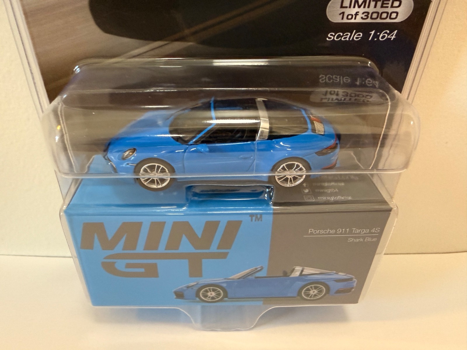 1/64 Mini GT Porsche 911 Targa 4S Shark Blue Limited Edition 1 of 3000
