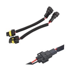 2 PCS 9005/9006 Headlight Wiring Harness, Male-to-Female 2 PCS 9005/9006 Black