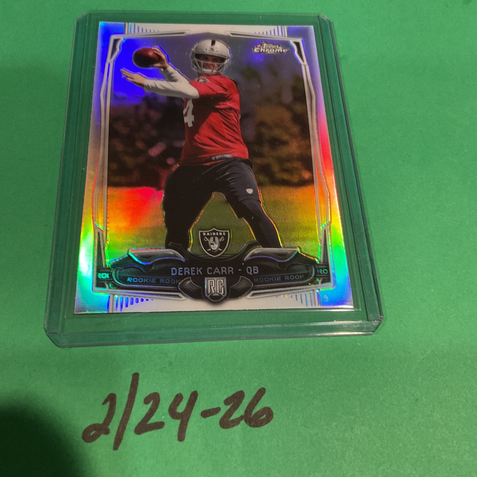 2014 Topps Chrome - Derek Carr #115 Refractor (RC)