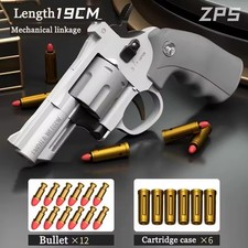Soft Bullet Dart Blaster Toy Gun 357 Magnum Style Revolver Length 19cm