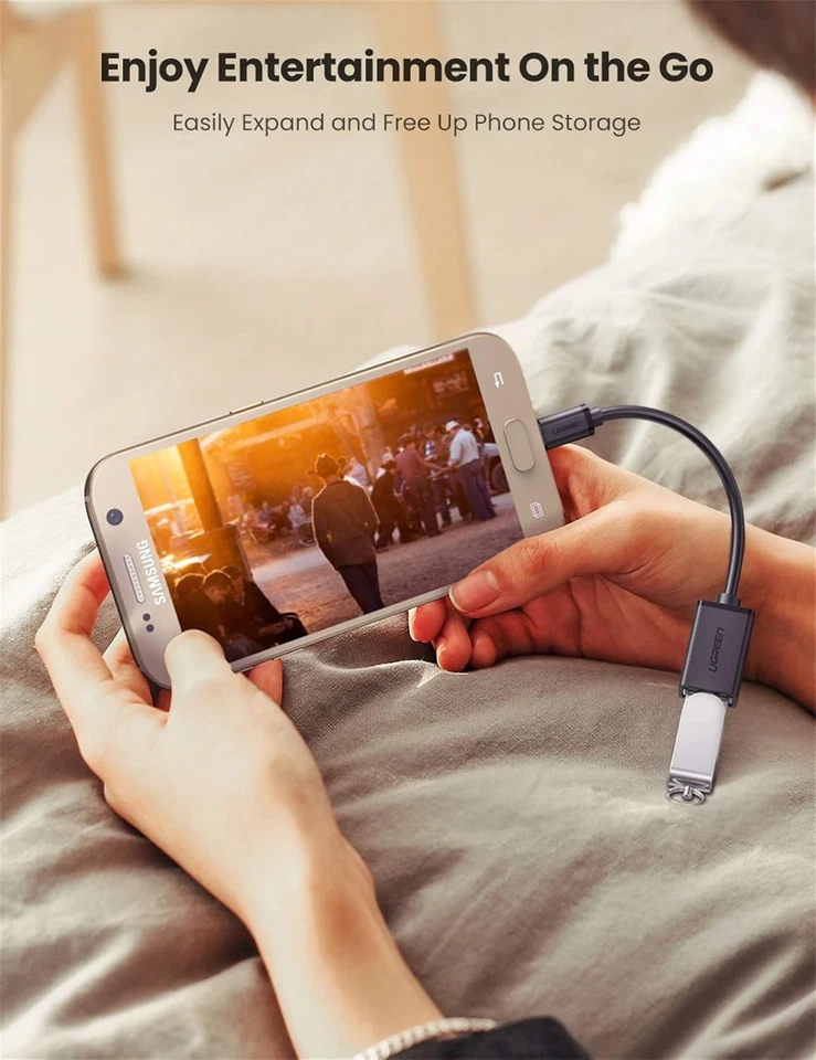 Adaptador UGREEN Micro USB 2.0 OTG Cable On The Go Macho a Negro  Foto 3 de 4