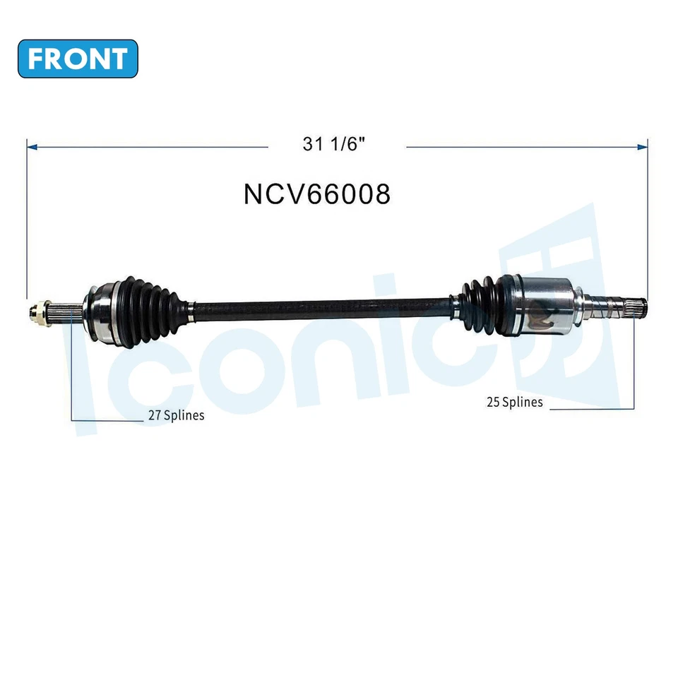 AWD Front CV Axle Shafts for 2009-2013 Subaru Forester 2016-17 Subaru Crosstrek Foto 2 de 4