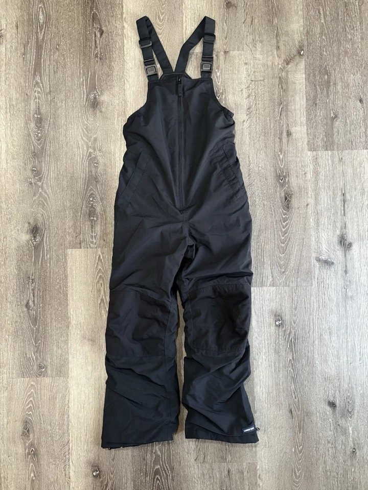 EUC Lands End Squall Iron Knee Snow Bibs Size 10 Black Pants Youth Girls Boys - Image 2 of 4
