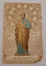 santino HolyCard SAN GIUSEPPE antico Santino merlettato trinato imm. applicata▪︎