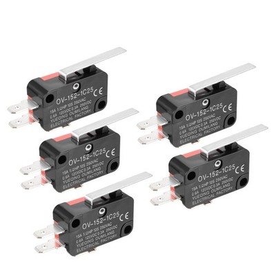 5PCS OV-152-1C25 15A 125/250VAC SPDT NO NC 3 Terminals Hinge Lever Type Switch