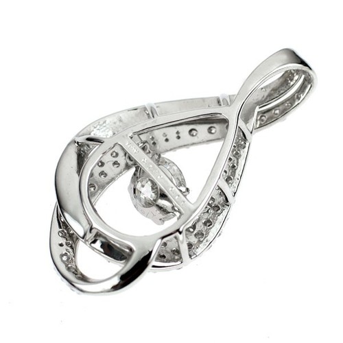 Colgante de diamantes Pt900 superior 0.756ct D0.65ct - Auténtico envío... - Imagen 3 de 4
