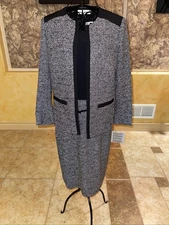 NWT Kasper 2 Piece Sheath Dress W/Jacket Black & white Size 8
