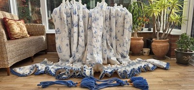 BRUNSCHWIG & FILS TOILETTE GEFÜTTERTE VORHÄNGE & PELMET 47'' FALLEN UM 100'' BREITE