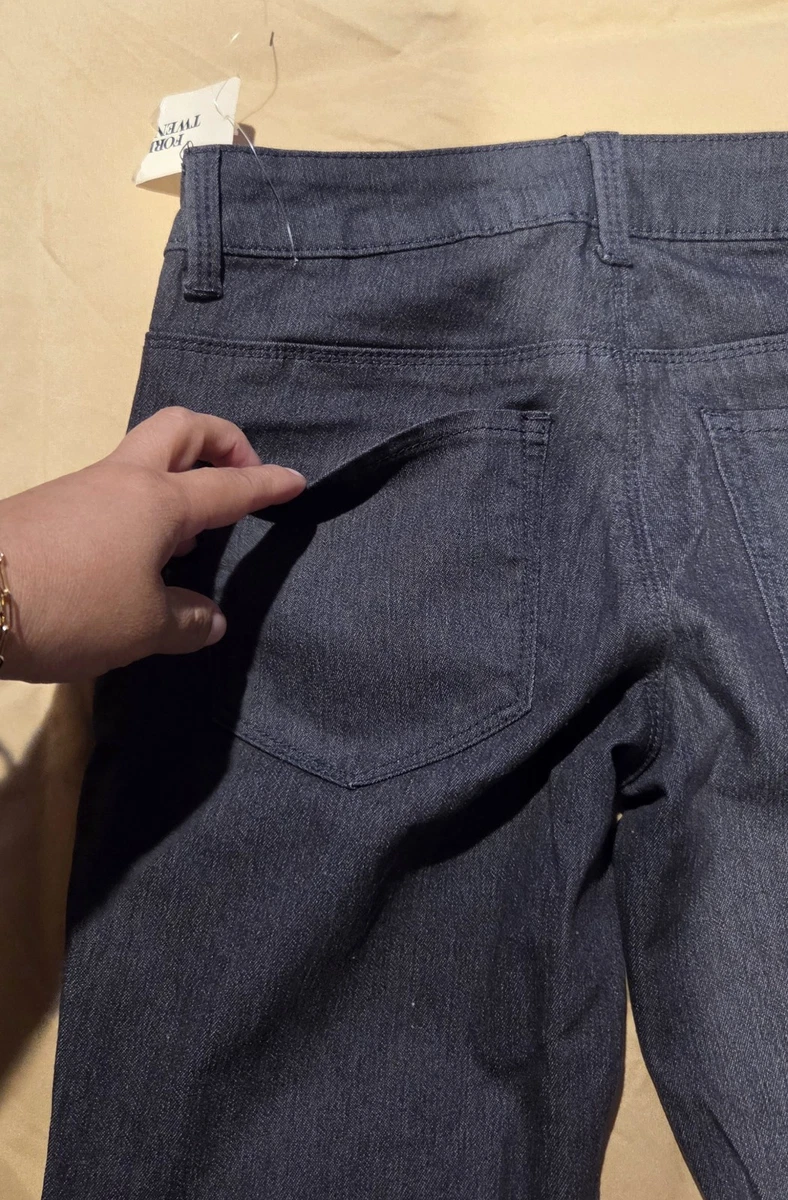 Pantalones de mezclilla para mujer Forever 21 talla 25 gris liso ajustados elásticos