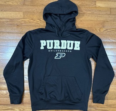 Colosseum Purdue Boilermakers Stitched Black Pullover Hoodie Sweatshirt Men's S