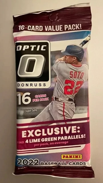 Brand New 2022 Donruss Optic MLB Baseball 16-CARD VALUE PACKS
