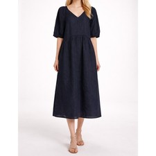 Everlane Linen Blend Midi Dress Minimalist Relaxed Breathable Casual Chic SZ XS