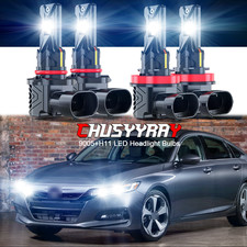 4x 9005 H11 Combo LED Headlight High Low Beam Bulbs Kit 6000K Super White Bright