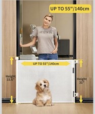 Retractable Baby Gate for Stairs 33 Height, Expands up to 55 Width