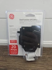 GE THQL1120DFP 1 POLE 20 Amp 120V AC DUAL FUNCTION GFCI AFCI CIRCUIT BREAKER NEW