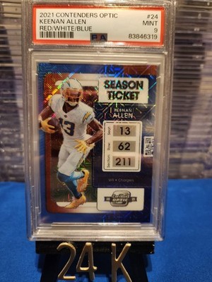 2021 Contenders Optic Keenan Allen Red White Blue Mojo Prizm JERSEY 13/13! 1/1