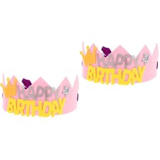 2 Pièces Enfants Anniversaire Coiffe Tissu Chapeaux Bébé Couronne Accessoires