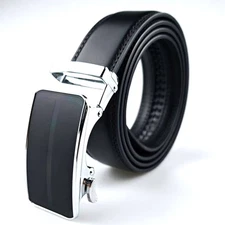 New Genuine Leather Mens Ratchet Belt Belts For Men Adjustable Automatic Buckles