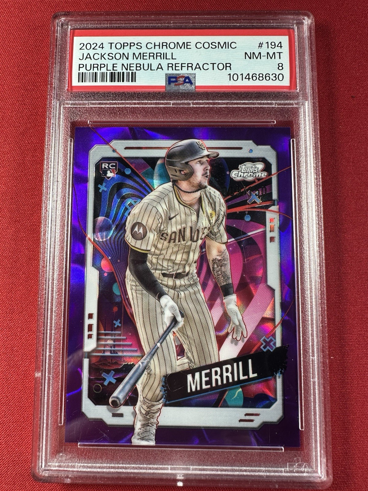 2024 Topps Cosmic Chrome Jackson Merrill Purple Nebula Refractor /150 RC