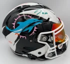 Jaylen Waddle Autographed "Go Fins" Custom Speed Flex Helmet Fanatics LE 4/17
