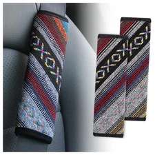 IHOTDER 2PCS Seat Belt Cover Pad Boho Universal Car Accessories Seatbelt Cover-D