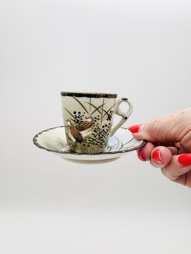 Antike japanische Eierschalen Demitasse Tasse mit Untertasse - Bild 8 von 8