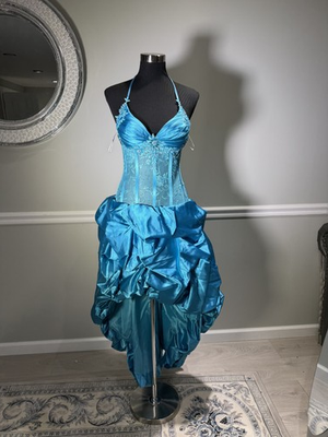 #ad Unbranded Teal Lace Corset Adjustable Bubble Formal Gown Dress Size 4 6 $120.00