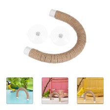 Parrot Claw Grinding Toy Wood Perch Stand Small Rope Bird Swing Hanging Toys