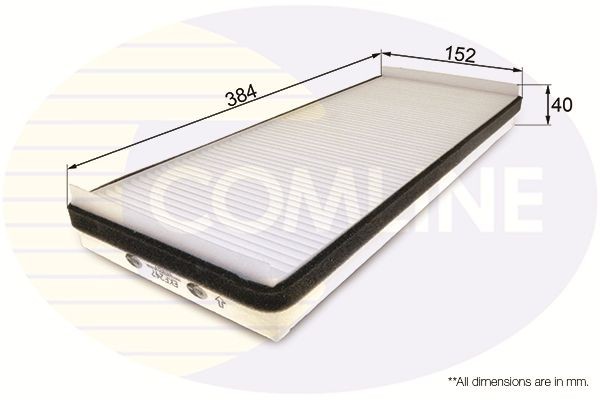 Cabin Pollen Air Filter 384 mm Length Fits Renault Espace COMLINE EKF247