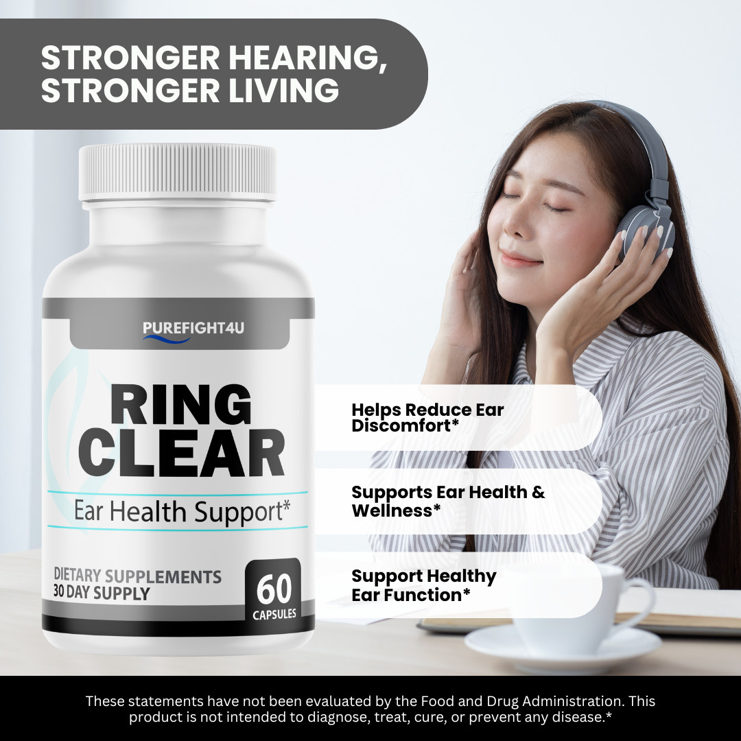 Ring Clear Supplement Ear Health Support & Tinnitus Relief - 2 Bottles