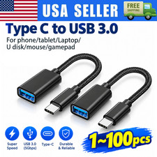 USB-C Type C Male to USB 3.0 Type A Female OTG Adapter Converter Cable Cord Lot