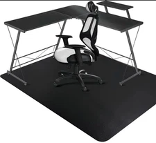 Black 48” x 60" Office Chair Mat for Low Pile Carpets - Durable & Easy Glide