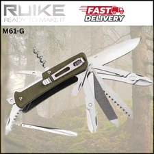 RUIKE M61-G / (GREEN) MULTI-FUNCTIONAL KNIFE / G10/ Sandvik12C27 STAINLESS STEEL