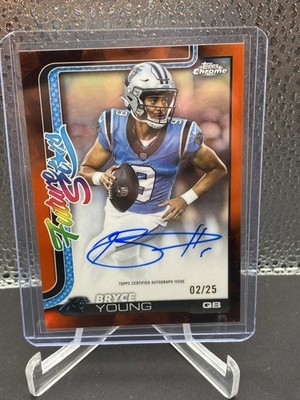 2025 Topps Chrome Bryce Young Future Stars Autograph Card 2/25