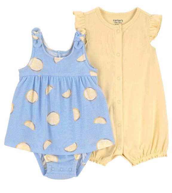 Carter's Child of Mine Conjunto de Mameluco Vestido para Niña, 2 Piezas, 3-24 M