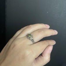 Sterling Silver Native Green Gem maybe Peridot Ring Size 6.25