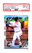2019 Bowman Draft Chrome REFRACTOR PEYTON BURDICK RC Rookie Card PSA 10 GEM MINT