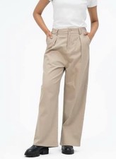 MUJI 4 Way Stretch Chino Wide Leg Pant Women  s Size S