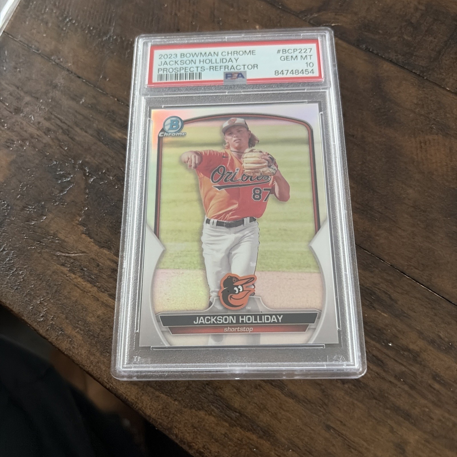 2023 Bowman Chrome Jackson Holliday Refractor RC Rookie BCP227 PSA 10 GEM /499 view 2