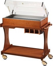 Carrello refrigerato con piastre eutettiche cm 106X55X108H cupola legno noce