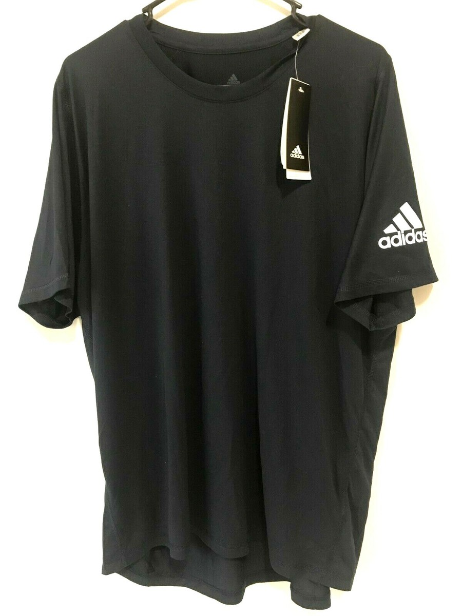Adidas Men's Blue Polyester T-Shirt Logo On Sleeve NWT | eBay