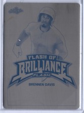 2020 Leaf Flash of Brilliance Baseball Brennen Davis Black Printing Plate 1/1